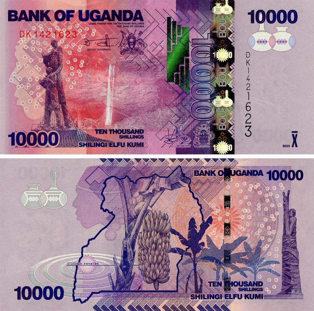 Коллекционная банкнота Уганда 10000 шиллингов 2023 UNC (Pnew)