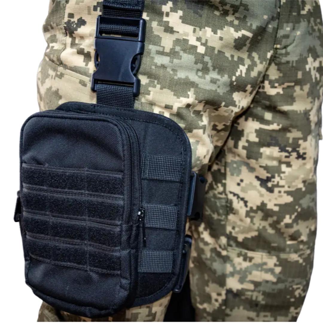 Платформа на стегно для підсумків Kirasa Cordura 1000D Molle 15х20 Black (KI286) - фото 6 Платформа на стегно для підсумків Kirasa Cordura 1000D Molle 15х20 Black (KI286) - фото 6