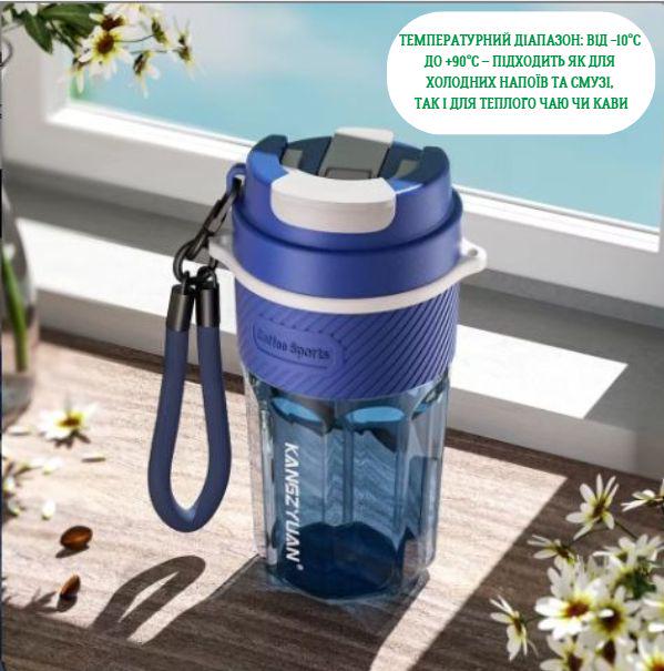Кружка для гарячих та холодних напоїв із тритану 550 мл Синій (2660691963) - фото 5