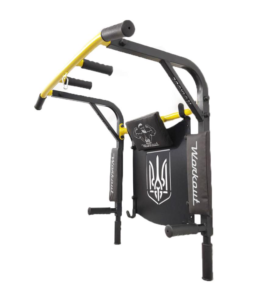 Турнік-бруси SAB Workout WО настінний розбірний з гербом з адаптивною спинкою для преса (0075) - фото 2