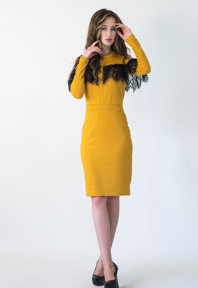 Сукня жіноча Podium Elita 21162-MUSTARD M Гірчичний