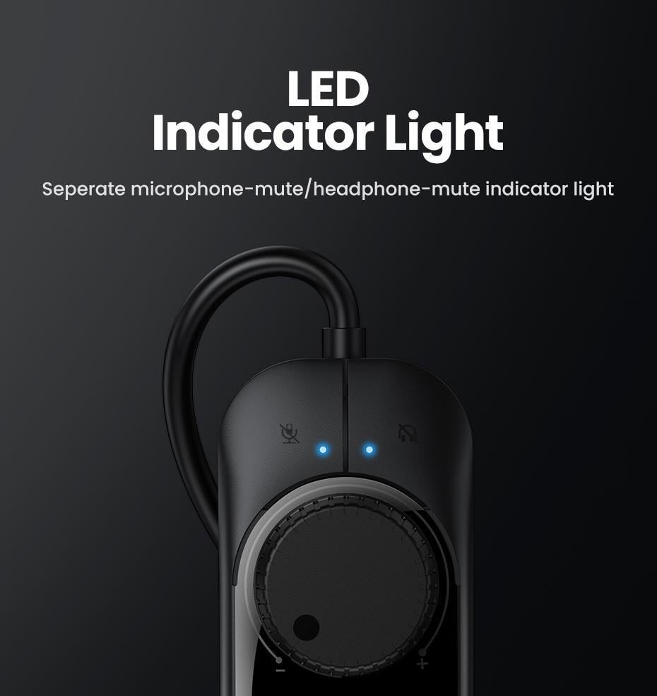 Звукова карта з підтримкою мікрофону UGREEN 0.15м USB-3x 3,5 мм minijack 16 біт/48 кГц TRS AUX з керуванням гучності Чорний (40964) - фото 6 Звукова карта з підтримкою мікрофону UGREEN 0.15м USB-3x 3,5 мм minijack 16 біт/48 кГц TRS AUX з керуванням гучності Чорний (40964) - фото 6