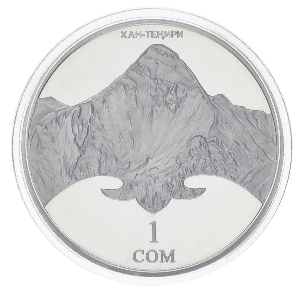 Коллекционная монета Кыргызстан 1 сом 2011 UNC 20 лет Независимости Пик Хан-Тенгри (34691139)
