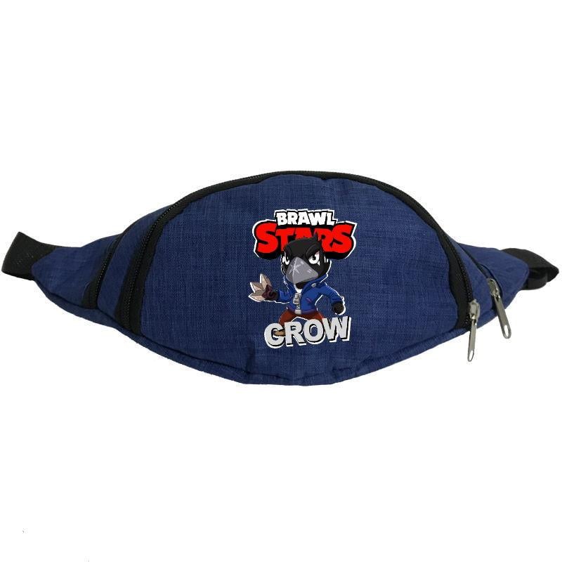 Поясная сумка-бананка Cappuchino toys Бравл Старс Ворон BS-Crow Серый (1453925226)