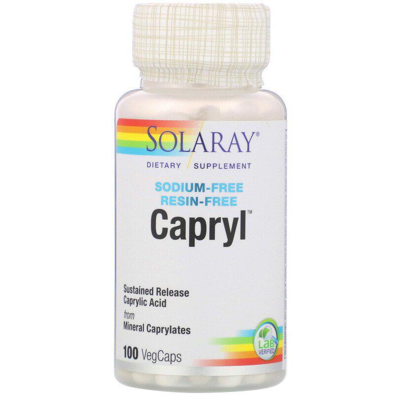 Каприловая кислота/Capryl Solaray постепенное высвобождение 100 капсул