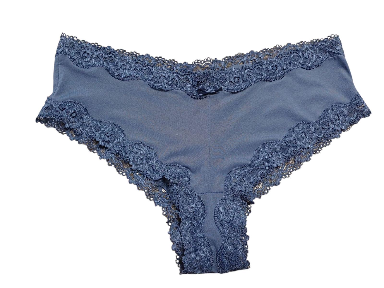 Трусики с кружевом S Серо-синий (8372497wer)