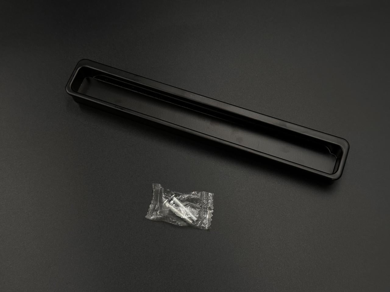 Меблева ручка врізна декоративна металева матова 204х28,5х14 мм Чорний (M-200)