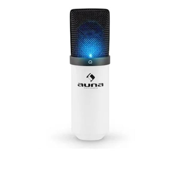 Микрофон конденсаторный Auna MIC-900WH-LED USB 16 бит/48 кГц 32 дБ (10030364)