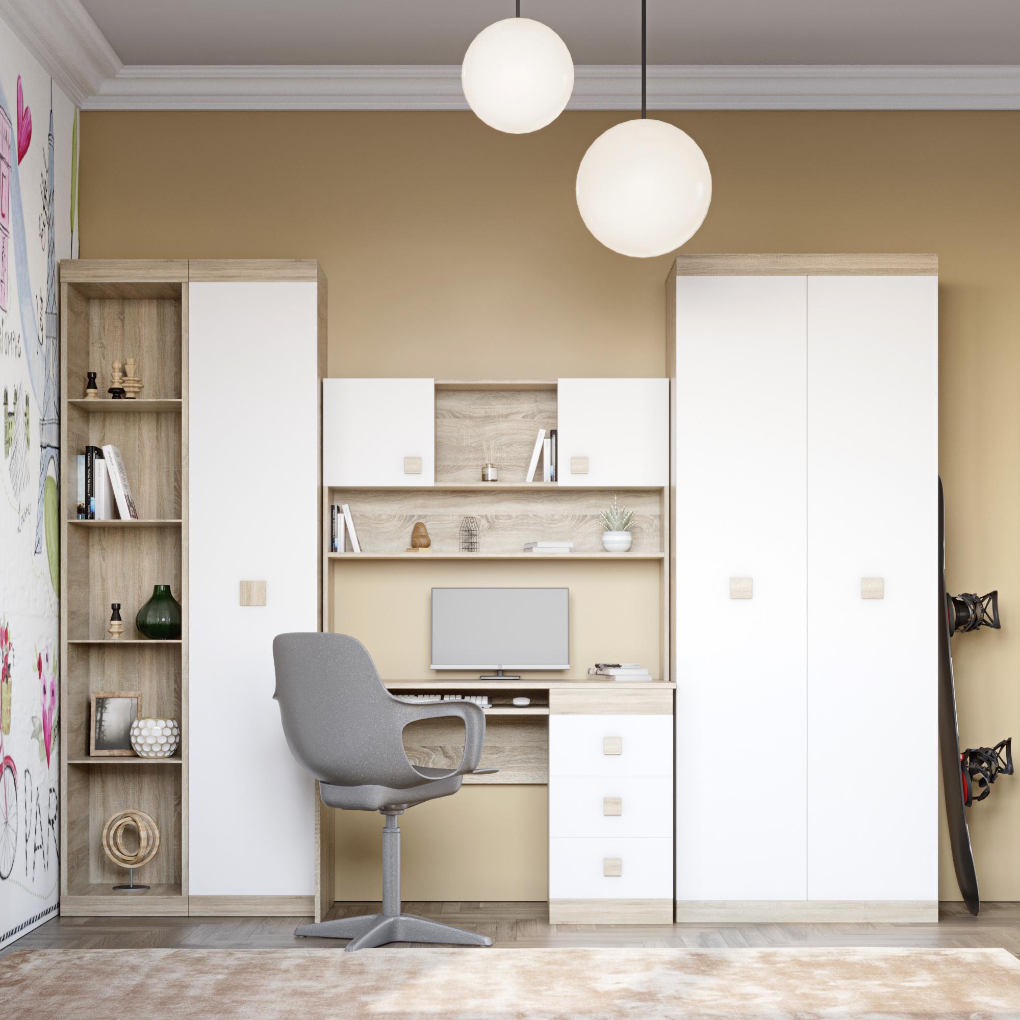 Стенка в детскую Эверест Соната 4 Дуб сонома/Белый (DTM-2585)