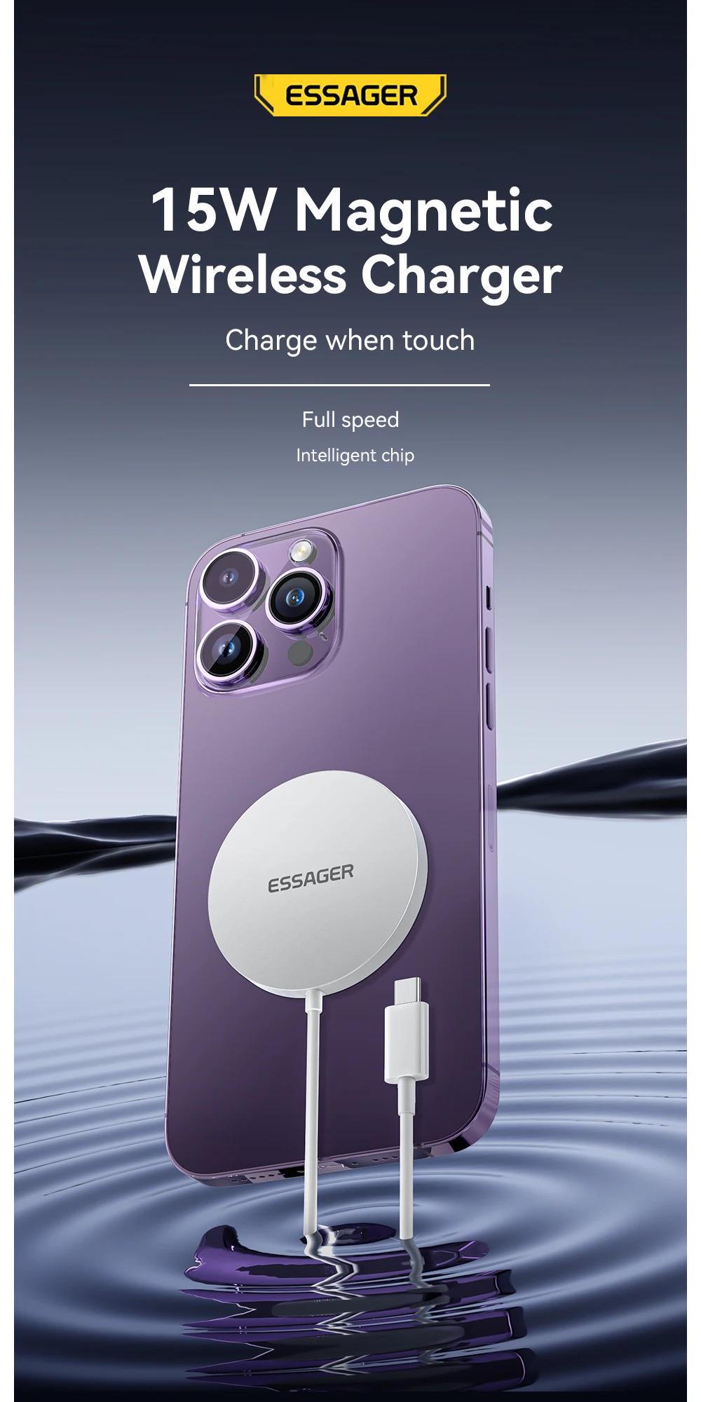 Зарядное устройство беспроводное Essager Qi Magnetic Charger ES-WC07 15W White - фото 2