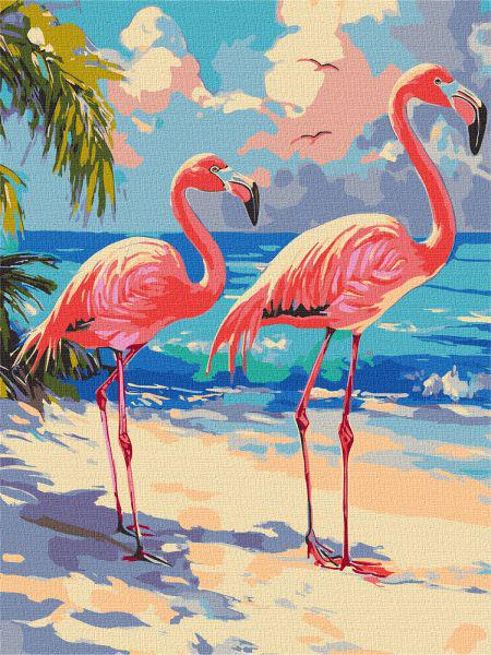 Картина за номерами Ideyka Рожеві фламінго 30x40 см (Id-KHO6775)