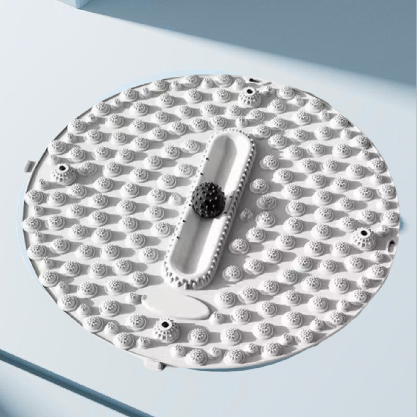 Коврик массажный для ног круглый с мячом акупунктурный для йоги для массажа стоп акупунктурных точек и тела 55х55 см Серый