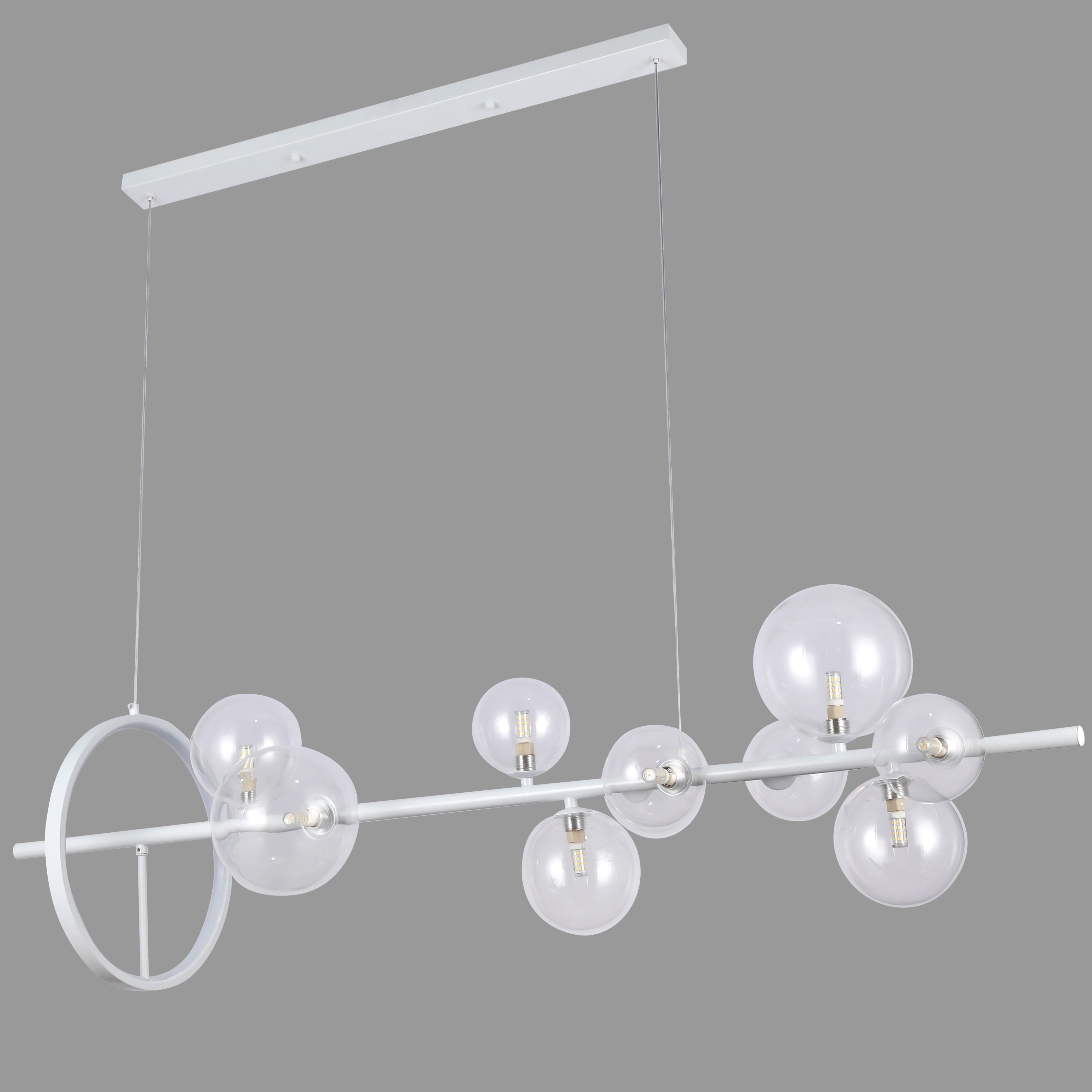 Люстра подвесная Bubbles на 10 ламп с прозрачными плафонами (918-LP267-10 WH+CL)