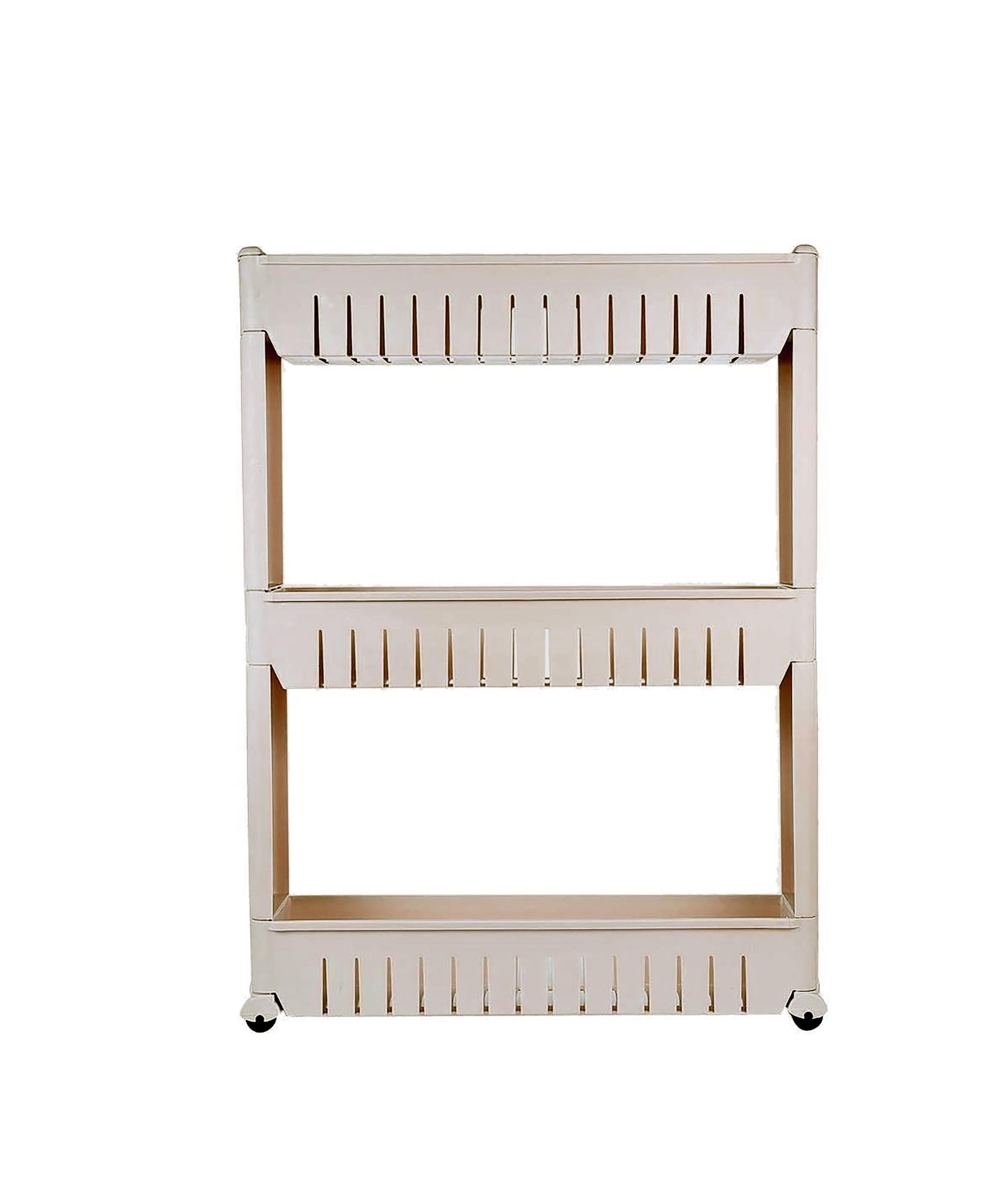 Полиця-етажерка для ванної Bonro B03 на колесах Бежевий (4736)