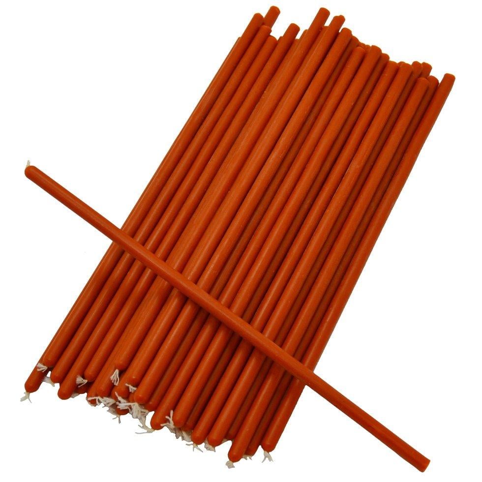 Свічки воскові 20 см 50 шт. Помаранчевий (ovs-20)