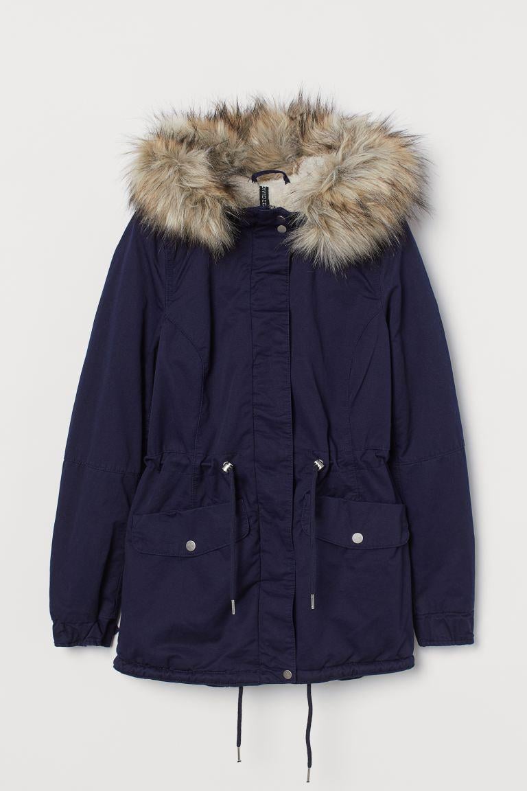 Парка H&M р. 44 Темно-синий (6107212662)