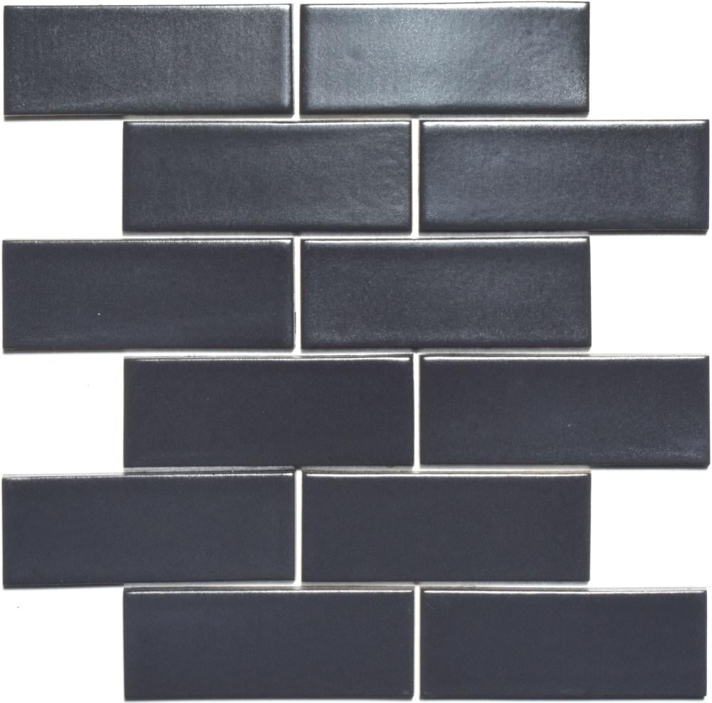 Керамическая мозаика Kotto Ceramica BRICK B 6022 300x300х9 мм/48х124 мм 0,075 м2 Grafit-black