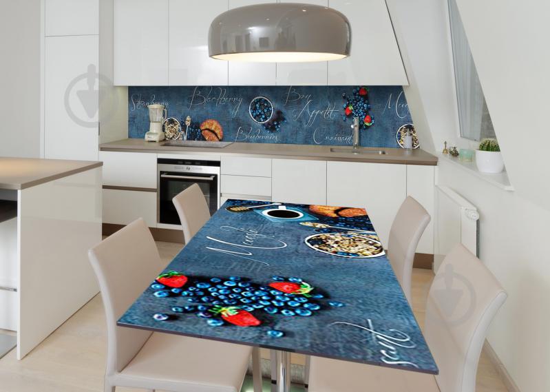 Наклейка 3Д виниловая на стол Zatarga «Ягоный завтрак» 650х1200 мм для домов, квартир, столов, кофейн, кафе Наклейка 3Д виниловая на стол Zatarga «Ягоный завтрак» 650х1200 мм для домов, квартир, столов, кофейн, кафе