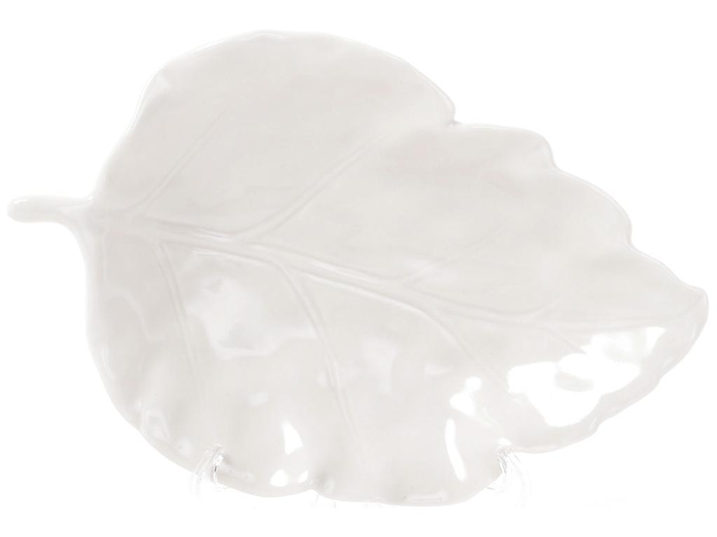 Блюдо фарфоровое Лист 19 см Белый (BDI-727-114)