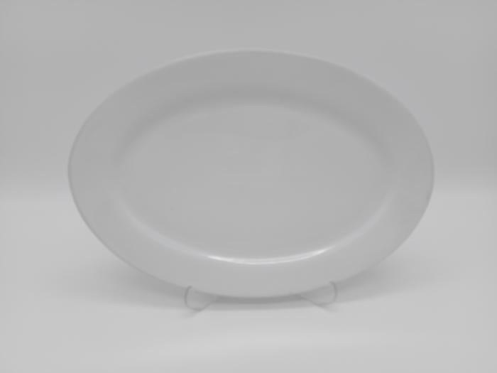 Блюдо овальное Гладь сервировочное керамическое 30x21 см Белый (438593488)