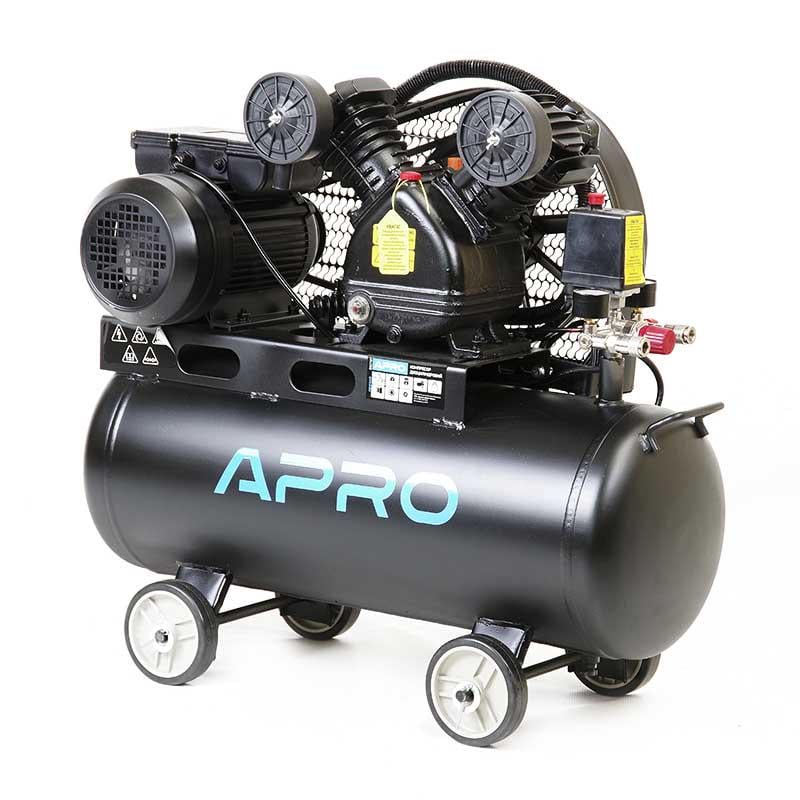 Компресор двоциліндровий Apro 850181 ремінний 2,2 кВт 402 л/хв 8 бар 50 л