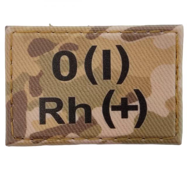 Нашивка группа крови ВСУ "O (I) Rh (+))" 30x45 мм Мультикам (3578307)