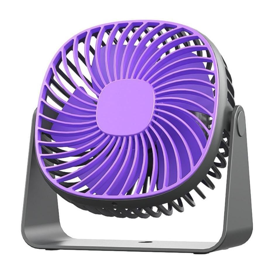 Вентилятор настольный аккумуляторный на подставке Фиолетовый (400910)