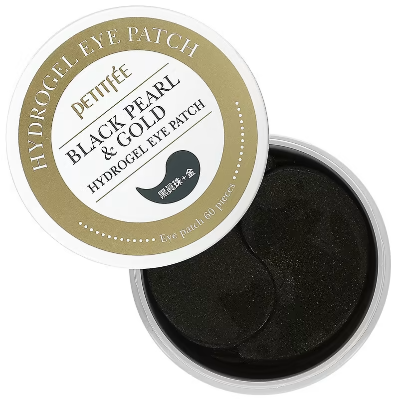 Патчи для глаз Petitfee Black Pearl&Gold Hydrogel Eye Patch гидрогелевые с золотом и жемчугом Черный 60 шт. - фото 2