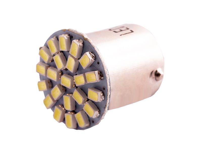 Автолампа светодиодная T25 P21W 1156 12 В SMD1206-22led Белый (424)