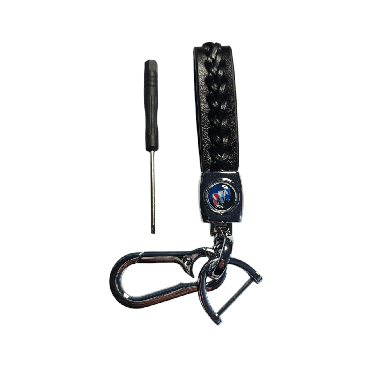 Брелок для автомобиля Buick хромированный с карабином экокожа (2554463145)