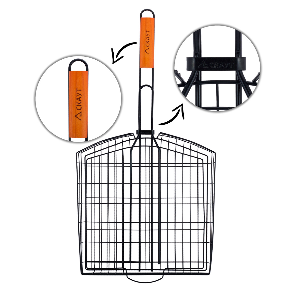 Решетка для гриля Скаут 30,5x32x5,5 см с антипригарным покрытием KM-0741 - фото 4
