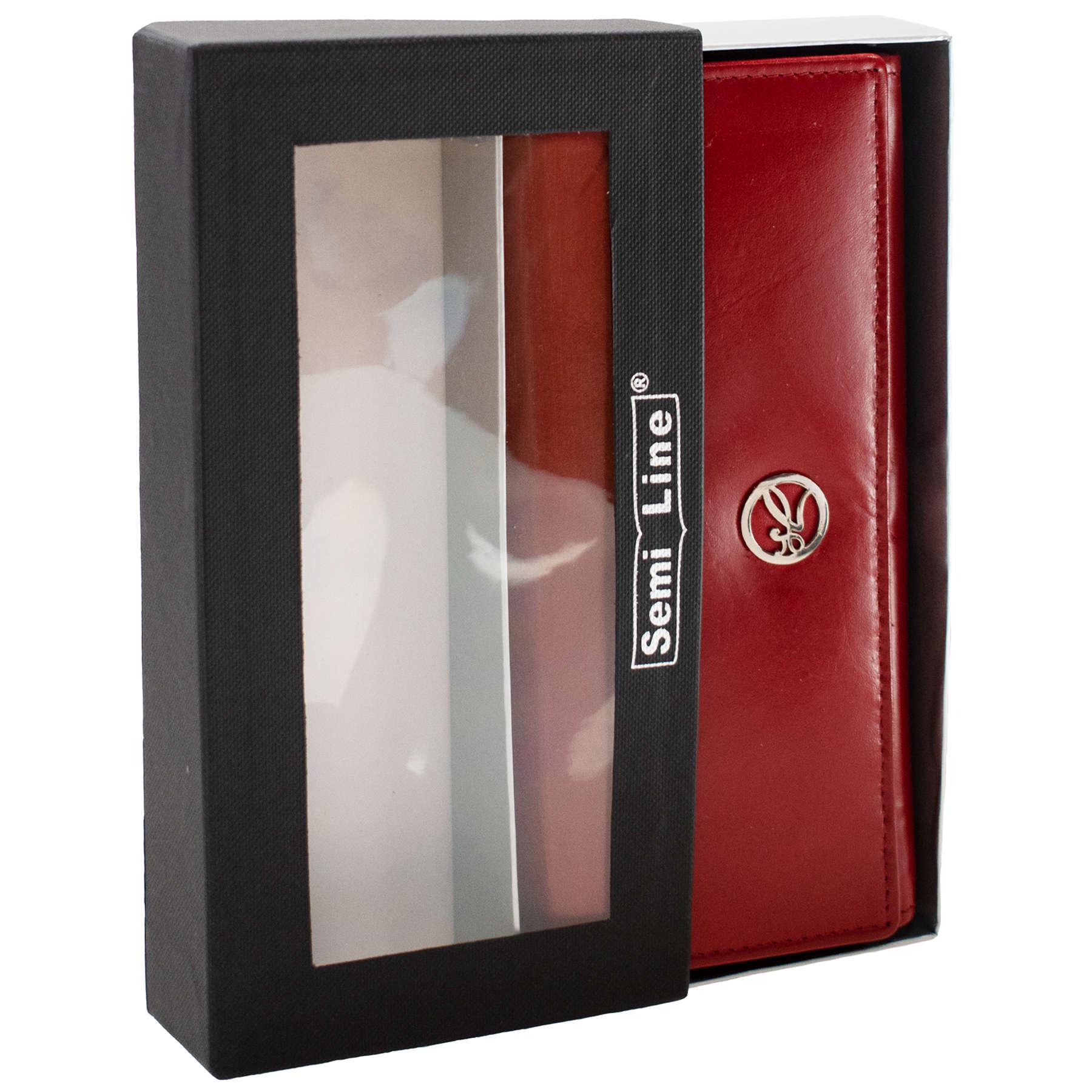 Кошелек женский кожаный SEMI LINE RFID Red (P8273-2) - фото 3 Кошелек женский кожаный SEMI LINE RFID Red (P8273-2) - фото 3