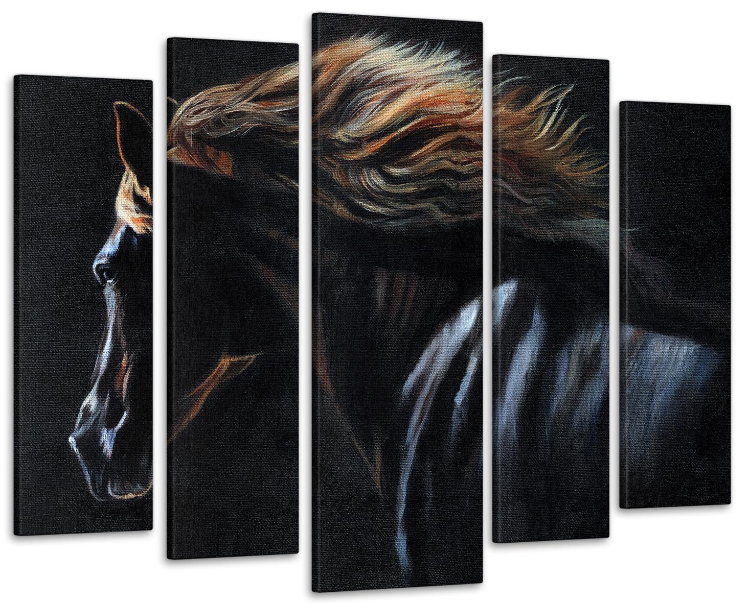 Картина модульная Черный конь 90х132 см (Art-262_5)