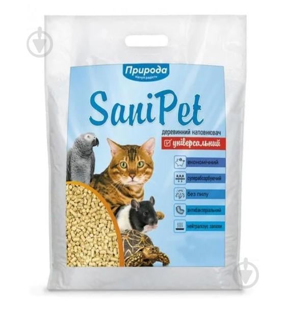 Природа Наповнювач деревний Sani Pet 10 кг Універсальний