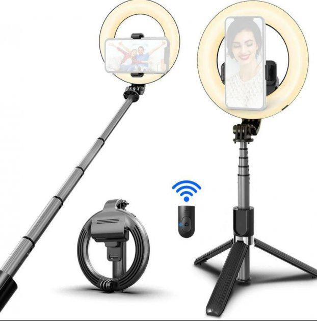 Кольцевая LED лампа Selfie stick L07 7332 - фото 7