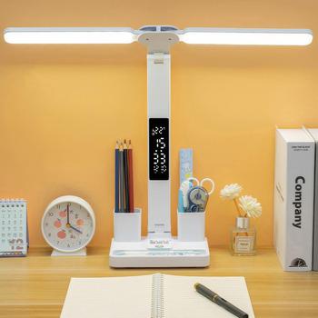 Лампа настольная с часами и аккумулятором 877 LED Белый (17016) - фото 4