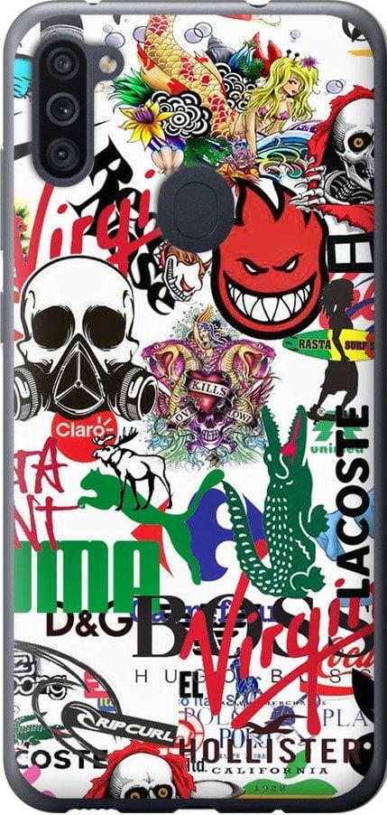 Чехол на Samsung Galaxy A11 A115F Many different logos (4022t-2012-42517)