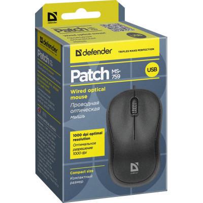 Компьютерная мышка Defender Patch MS-759 Black (52759) - фото 6 Компьютерная мышка Defender Patch MS-759 Black (52759) - фото 6