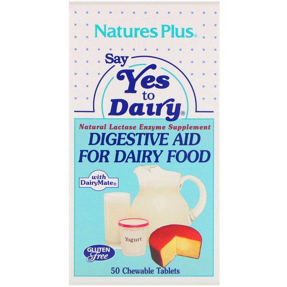 Лактаза Nature's Plus Say Yes to Dairy Digestive Aid For Dairy Food 50 Chewable Tabs (NAP-04440) - фото 2