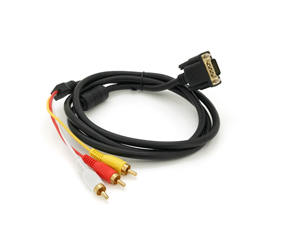 Кабель аудіо-відео VOLTRONIC VGA M-3RCA M 1,5 м Black/Red (26712813)
