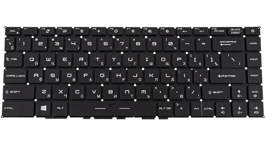Клавиатура для ноутбука MSI Modern 14 B без кадра/подсветка клавиш Черный (184949)