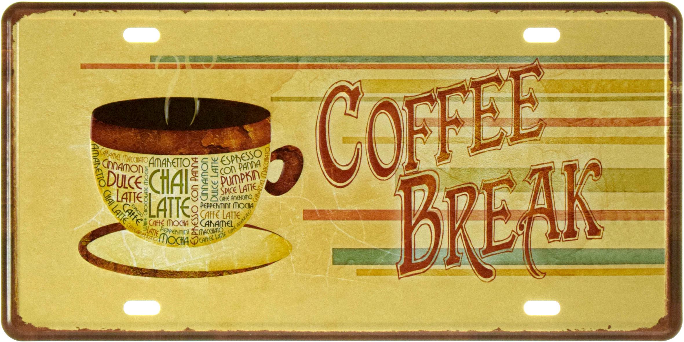 Табличка металева Перерва На Каву/Coffee Break 15x30 см