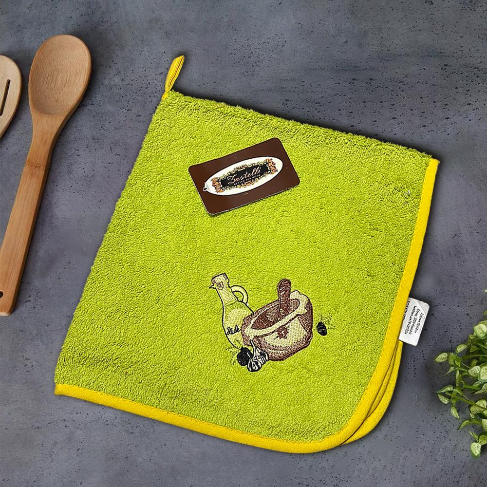 Набор кухонных полотенец Zastelli махровые 50х50 см 4 шт. Оливковый (21217)