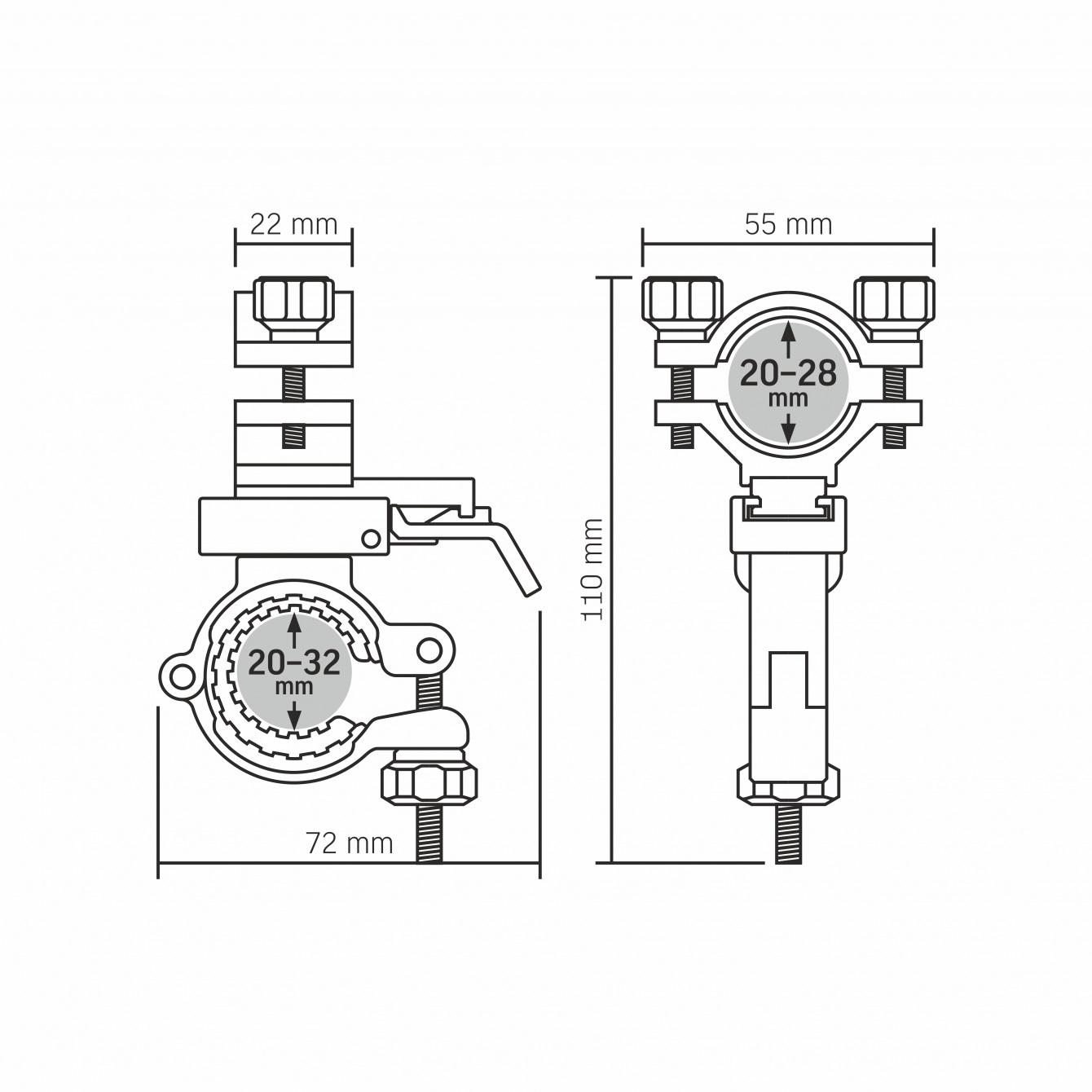 Держатель на руль велосипедный Videx VLF-ABH-287 для фонарей универсальный 20–28 мм (484640) - фото 7