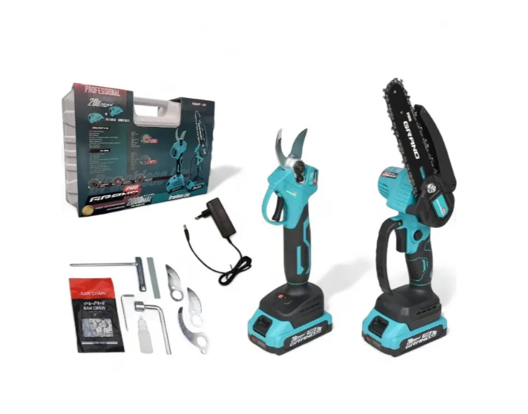 Набор электроинструментов аккумуляторных 2в1 минипила и секатор с двумя АКБ 6" (32753175)