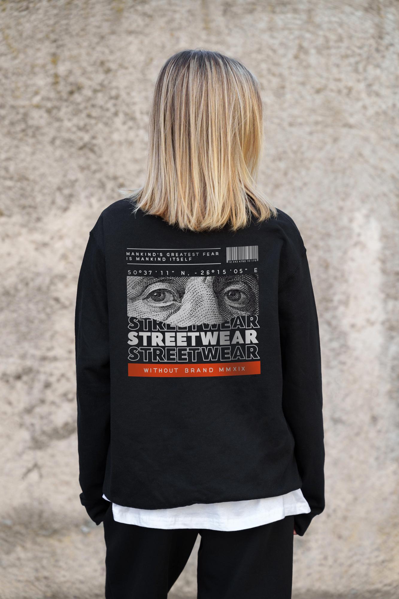 Свитшот оверсайз с принтом Without Streetwear S/M Black (S/M8055656) - фото 8