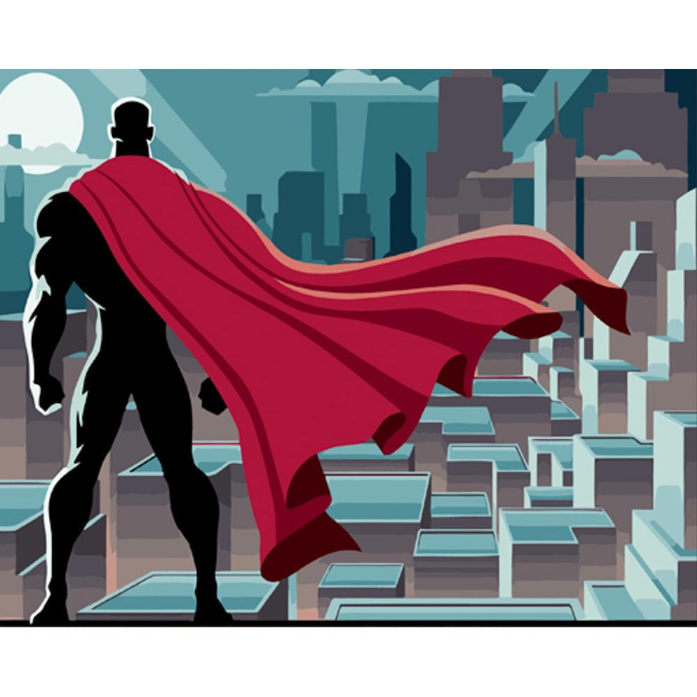 Картина по номерам Strateg Премиум Охрана ночного города с лаком 30x40 см (SS6689)