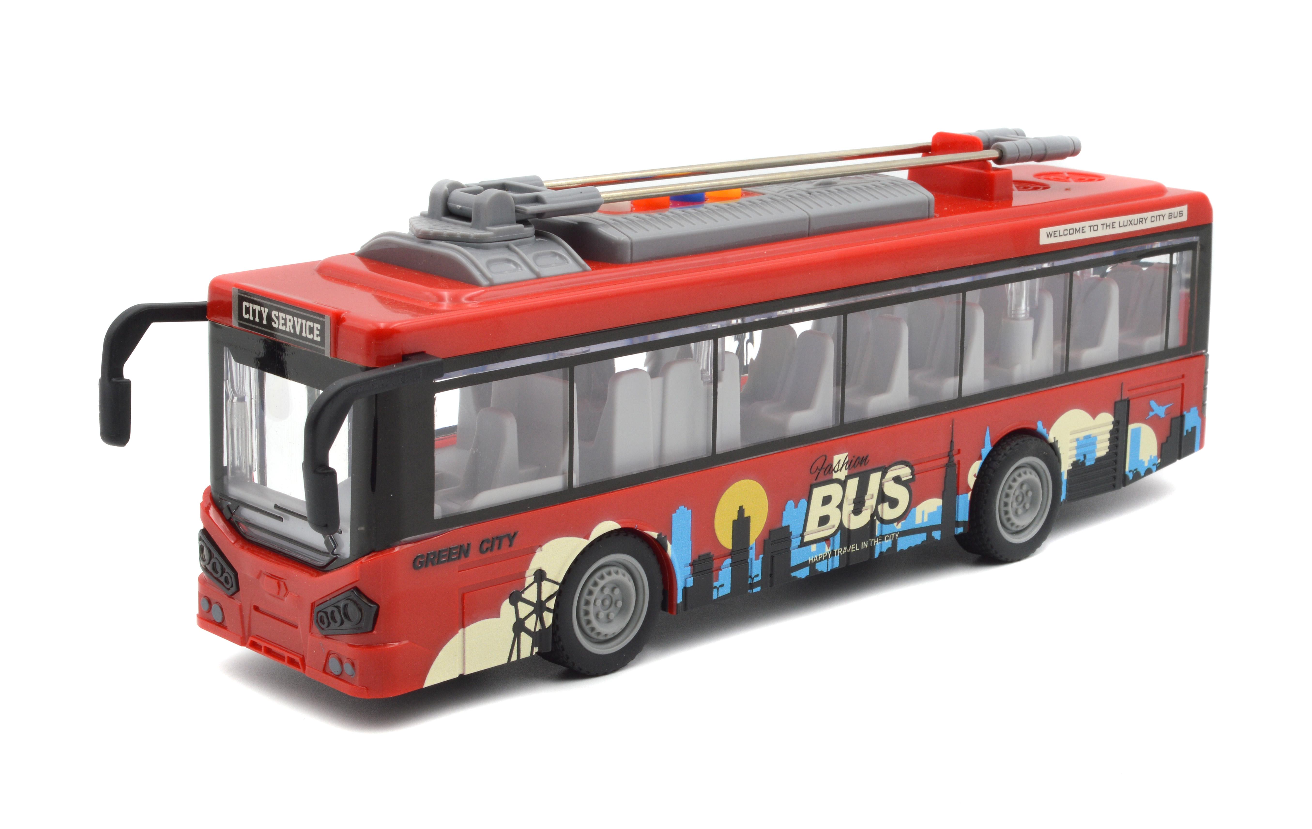 Троллейбус JS121 масштаб 1:16 звук/свет/открывающаяся дверь (JS121R)