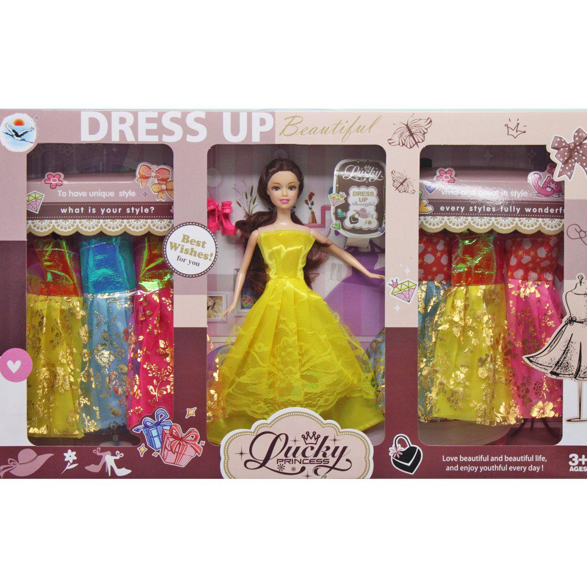 Кукла с гардеробом Lucky Princess в желтом платье (1-6-223429)