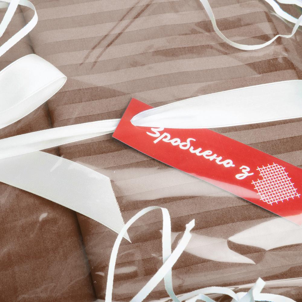 Комплект постельного белья евро сатин в полоску Беж (26025) - фото 5 Комплект постельного белья евро сатин в полоску Беж (26025) - фото 5